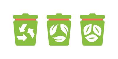 A set of logos on the theme of recycling, ecology and zero pollution. Isolated on white background. illustration. vector
