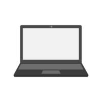 Black laptop, computer.This vector of a black laptop on a white background for technology digital projects. Use it in presentations, web design, advertising, and education for modern visual content.