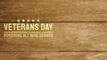 The veterans day gold text for holiday concept 3d rendering photo