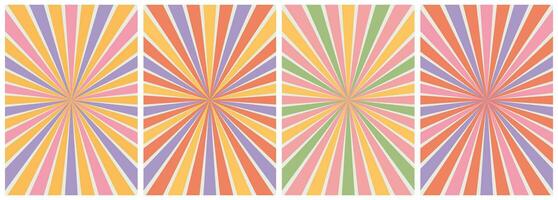 Set of colorful abstract backgrounds.Y2k aesthetic.Vector cards in retro psychedelic style.Groovy backgrounds vector