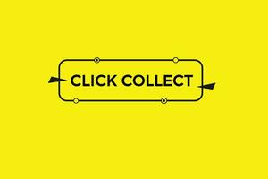 new click collect modern, website, click button, level, sign, speech, bubble  banner, vector