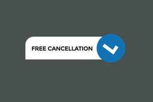 nuevo gratis cancelación moderno, sitio web, hacer clic botón, nivel, firmar, discurso, burbuja bandera, vector