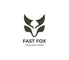 Wolf or Fox head silhouette logo design vector