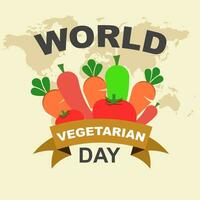 Vector illustration design concept of World Vegetarian Day observed on every 1st October