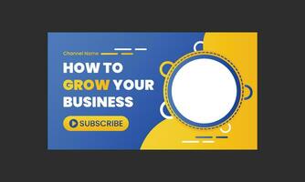 How To Grow Your Business Video Template, Vector Web Banner