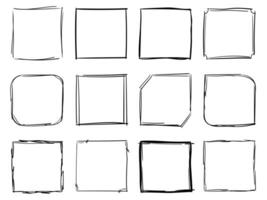 Hand drawn sketch frame vector. Simple doodle rectangle frame border shape vector