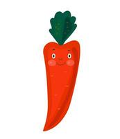 Carrot vegetable flat cartoon vector cute character