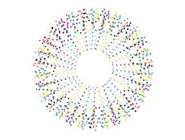 a circular pattern with colorful dots on it, cmyk two circles with colorful dots on them set, cmyk vector illustration of a flower  with a circle and a dot,mandala vector