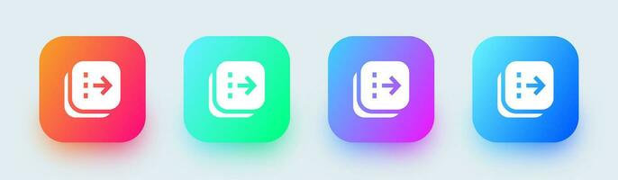 Flip solid icon in square gradient colors. Arrow switch signs vector illustration.