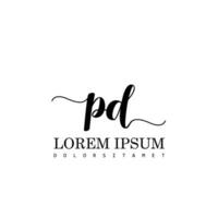 PD Initial Handwriting Template Design vector