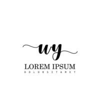WY Initial Handwriting Template Design vector