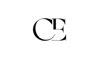 Letter CE logo design. Initial letter CE logo in whit background. free vector