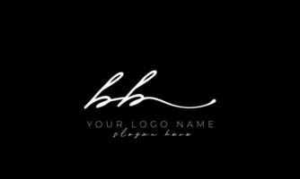Handwriting letter BB logo design. BB logo design free vector template