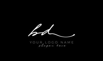 escritura letra bd logo diseño. bd logo diseño gratis vector modelo