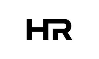 Letter HR logo design. Initial letter HR logo in whit background. free vector