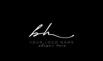 Handwriting letter BH logo design. BH logo design free vector template