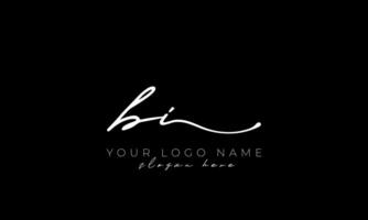 Handwriting letter BI logo design. BI logo design free vector template