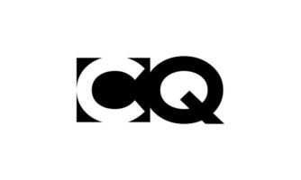Letter CQ logo design. Initial letter CQ logo in whit background. free vector