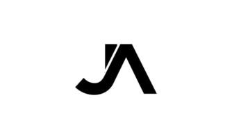 Letter JA logo design. Initial letter JA logo in whit background. free vector