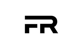 Letter FR logo design. Initial letter FR logo in whit background. free vector