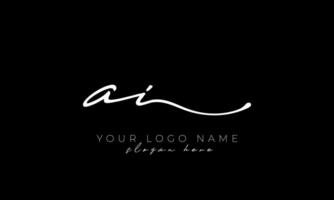 Handwriting letter AI logo design. AI logo design free vector template