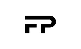 Letter FP logo design. Initial letter FP logo in whit background. free vector