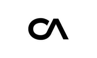 Letter CA logo design. Initial letter CA logo in whit background. free vector