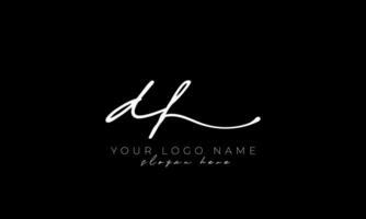 Handwriting letter DF logo design. DF logo design free vector template