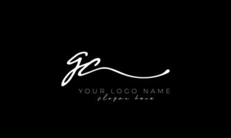 Handwriting letter GC logo design. GC logo design free vector template