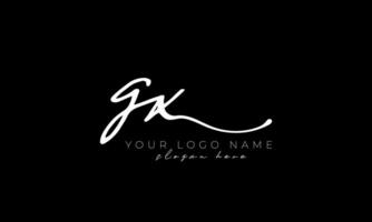 Handwriting letter GX logo design. GX logo design free vector template