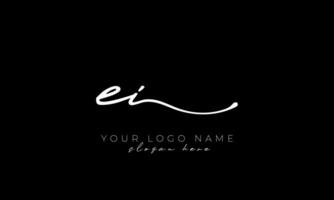 Handwriting letter EI logo design. EI logo design free vector template