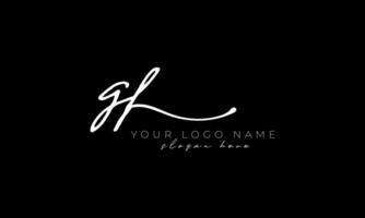 Handwriting letter GF logo design. GF logo design free vector template