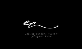 Handwriting letter EC logo design. EC logo design free vector template