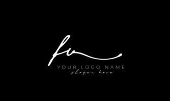 Handwriting letter FV logo design. FV logo design free vector template