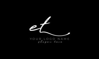 Handwriting letter ET logo design. ET logo design free vector template