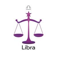 Libra zodiac sign logo icon isolated horoscope symbol vector illustration