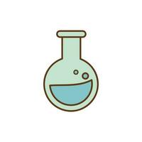 Glass beaker cartoon icon school element student concept isolated vector illustration