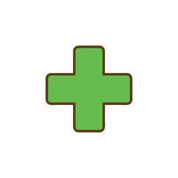 Math plus or cross symbols icon isolated  vector illustration.