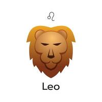 Leo zodiac sign logo icon isolated horoscope symbol vector illustration