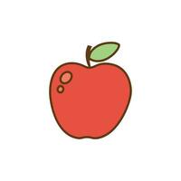 rojo manzana dibujos animados icono aislado vector ilustración