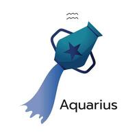 Aquarius zodiac sign logo icon isolated horoscope symbol vector illustration