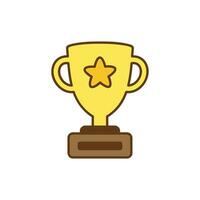 School gold star cup cartoon student concept isolated vector illustration