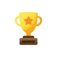 School gold star cup cartoon student concept isolated vector illustration