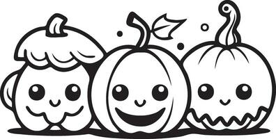 Halloween cartoon coloring illustration kid childern vector image