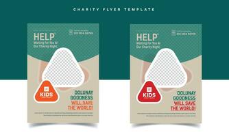 charity flyer, donation banner, charity flyer template Design vector