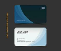 Modern corporte blue and white business card template design. Simple and clean visiting card design. vector