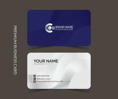 Modern corporte blue and white business card template design. Simple and clean visiting card design. vector