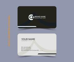 Professional dark and white business card template design with mockup vector