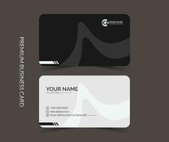 Professional dark and white business card template design with mockup vector