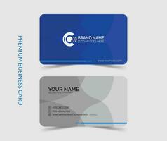 Modern corporte blue and white business card template design. Simple and clean visiting card design. vector